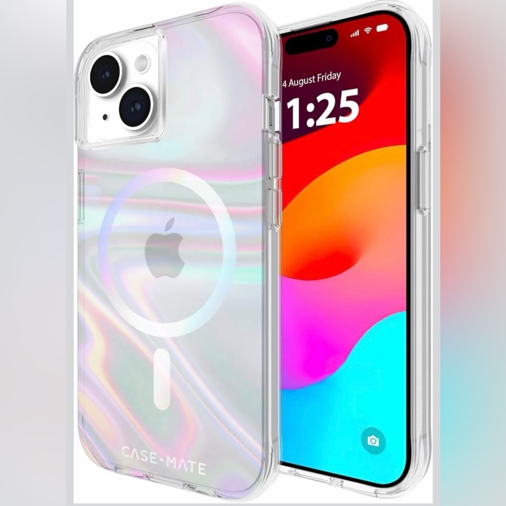 Case Mate Iridescent Clear MagSafe-Compatible iPhone Case, iPhone 15